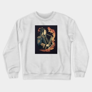 Ukiyo-e Styled Saxophone Crewneck Sweatshirt